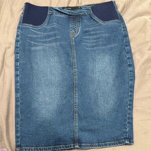 Denim Pencil Skirt by JustFab in Blue